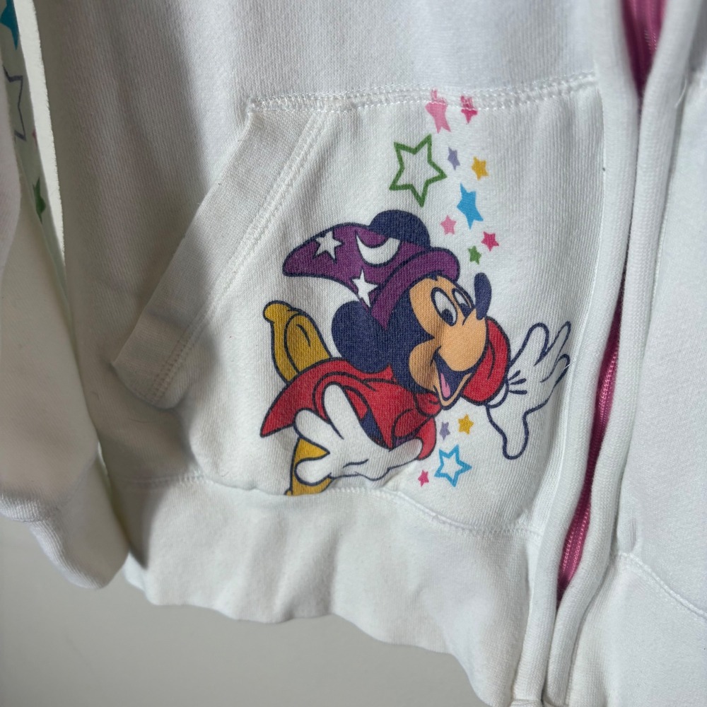 Disney Parks 2014 Zip Up Hoodie White Pink Mickey Mouse Size 2X - Picture 4 of 11